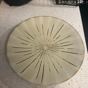 ⚠️ Pier 1 Sanctuary Beige and Brown Stoneware Plate/platter